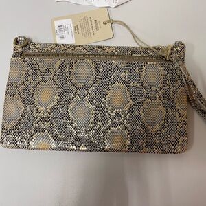 Gold and Black Snakeskin Clutch